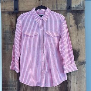 Chaps Denim Pink and Cream Shirt- NWOT